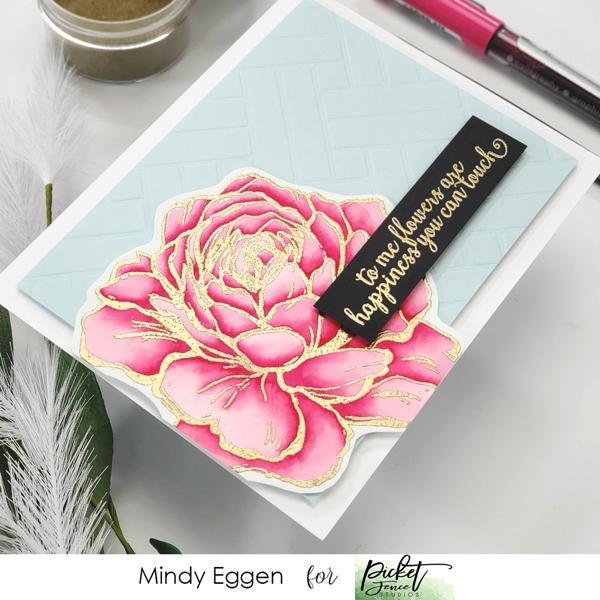 Picket Fence Studios A Rose 4x4 Inch Metal  Die (F-136D)