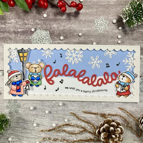 Time For Tea Dies Falalala Scalloped Slimline Metal 
