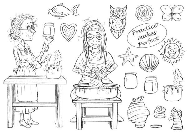The Card Hut Garden Sheds: Practice Makes Perfect  Clear Stamps Stempelset 