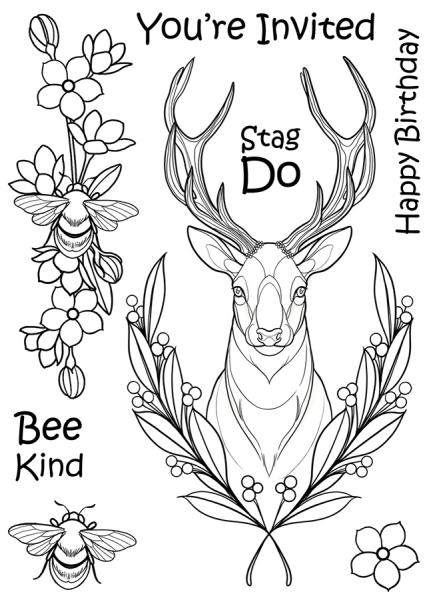 The Card Hut Stag Clear Stamps Stempelset 