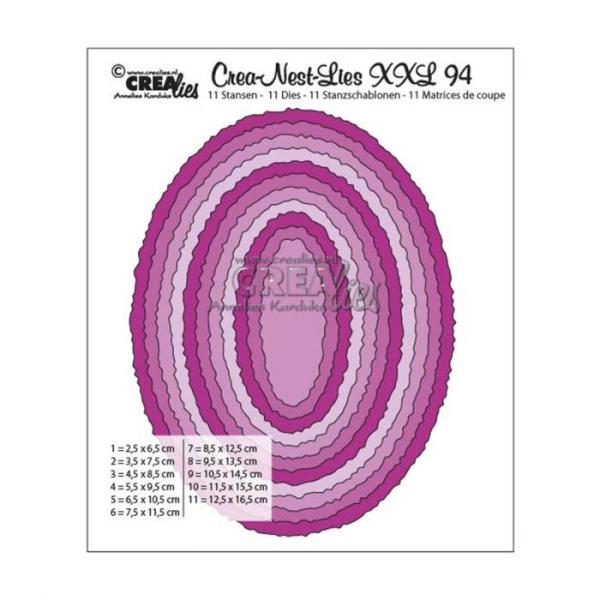 Crealies - Crea-Nest-Lies XXL Oval mit rauen Kanten 
