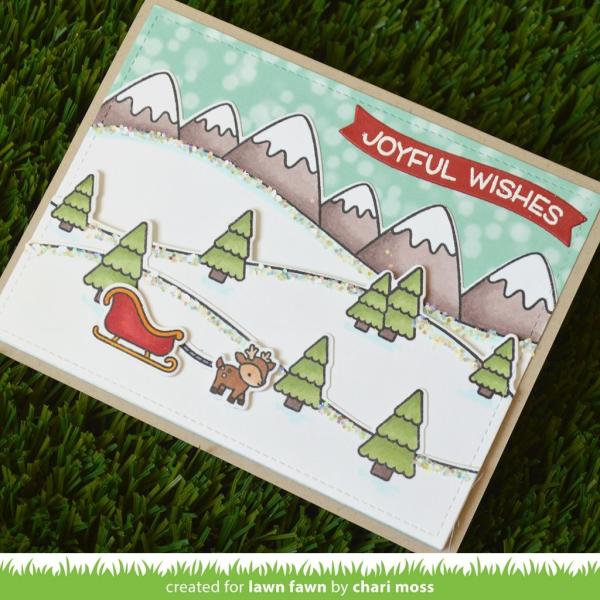 Lawn Fawn Stempelset "Over the Mountain Borders" Clear Stamp