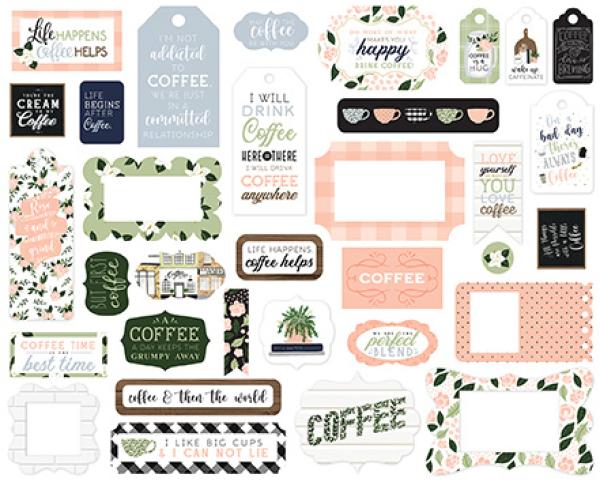 Echo Park "Coffee & Friends" Ephemera Frames & Tags