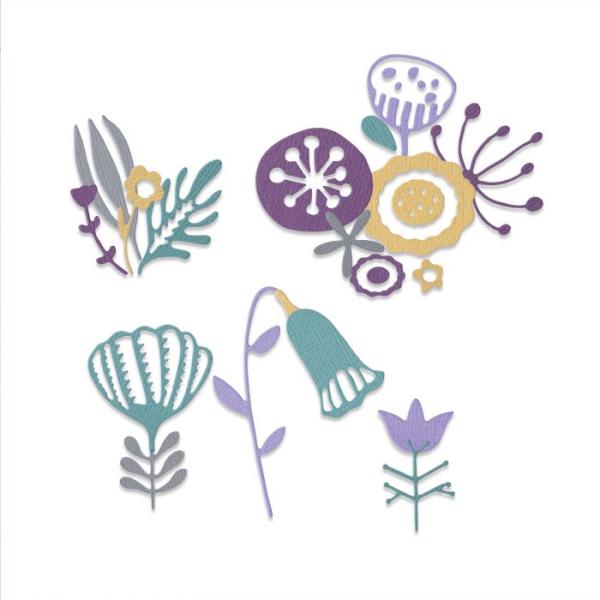 Sizzix Thinlits Craft Die-Set - Folk florals