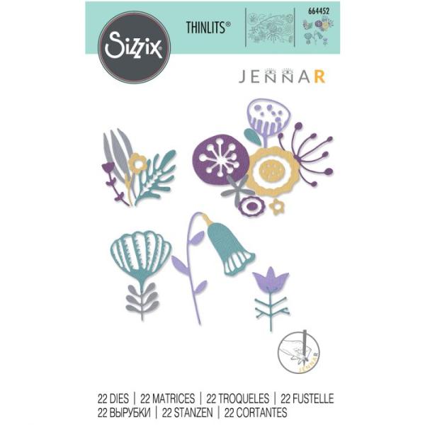 Sizzix Thinlits Craft Die-Set - Folk florals