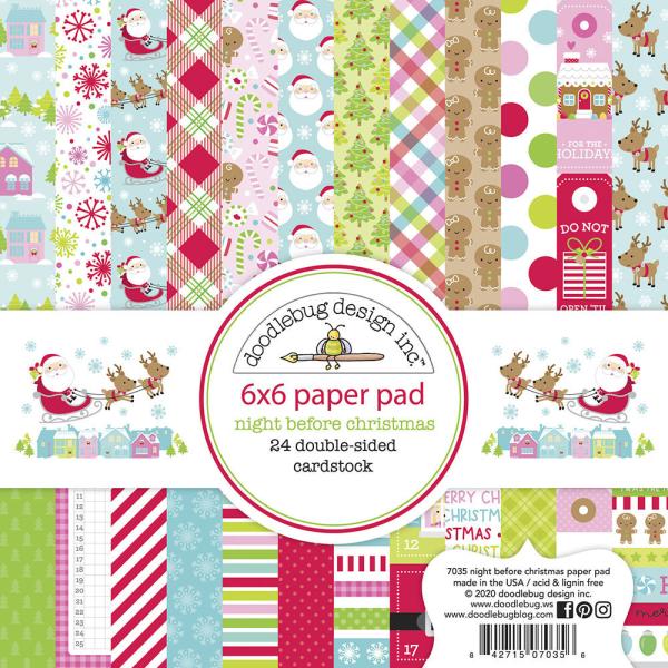 Doodlebug Design Night Before Christmas 6" Paper Pack  - Designpapier 