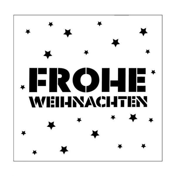 Mundart  - Schablone - Stencil Deutsche Text frohe Weihnachten"
