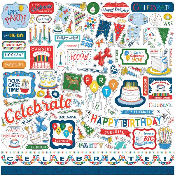 Carta Bella "Let's Celebrate" 12x12" Element Stickers