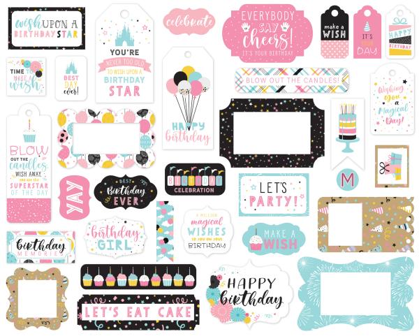 Echo Park "Magical Birthday Girl" Frames & Tags