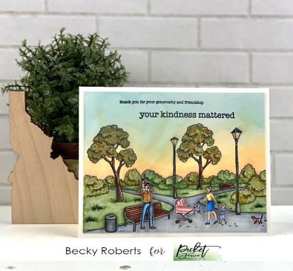 Picket Fence Studios A Walk in the Park 6x6 Inch Clear Stamps 