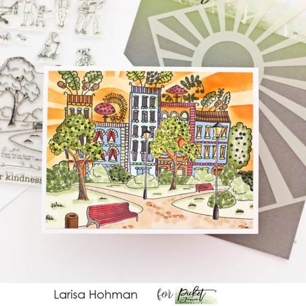 Picket Fence Studios A Walk in the Park 6x6 Inch Clear Stamps 