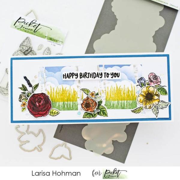 Picket Fence Studios Leaves for Flowers 4x6 Inch Metal  Die (F-142D)