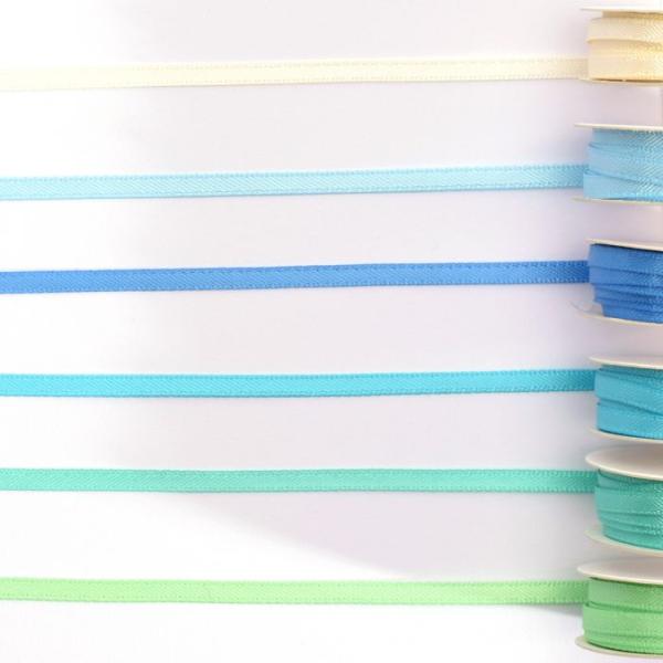 Vaessen Creative - Satinband Set "Babyblau" 3mm 6 Farben je 2m