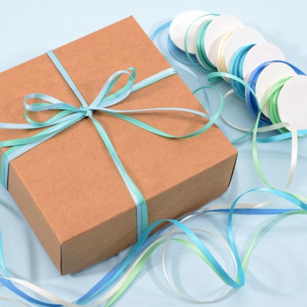 Vaessen Creative - Satinband Set "Babyblau" 3mm 6 Farben je 2m