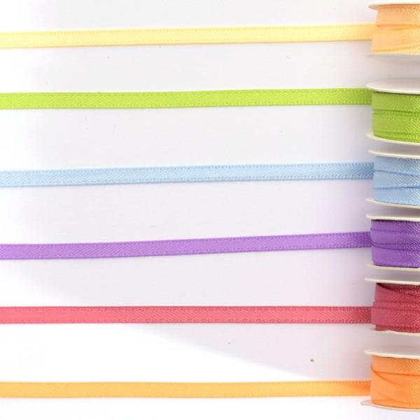 Vaessen Creative - Satinband Set "Frühjahr" 3mm 6 Farben je 2m