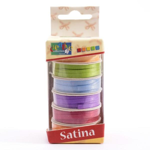 Vaessen Creative - Satinband Set "Frühjahr" 3mm 6 Farben je 2m