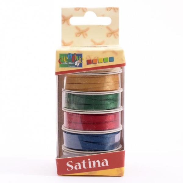 Vaessen Creative - Satinband Set "Weihnachten" 3mm 6 Farben je 2m