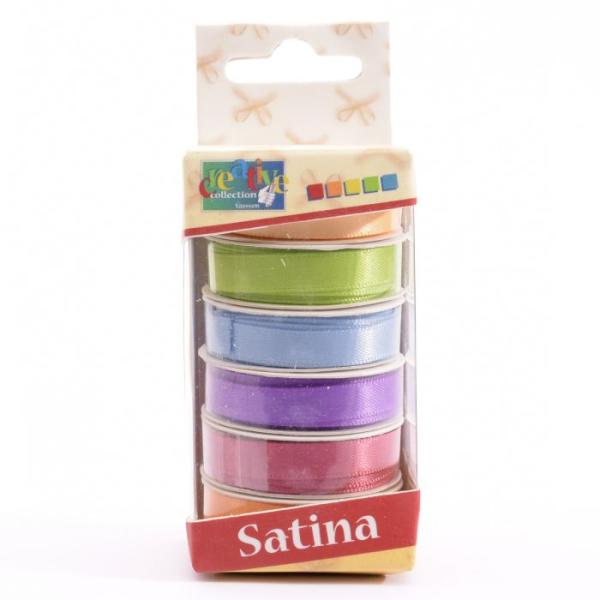 Vaessen Creative - Satinband Set "Frühjahr" 6mm 6 Farben je 2m