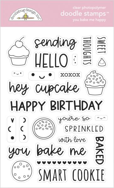 Doodlebug Design "You Bake Me Happy" Stamps - Stempel
