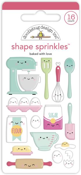 Doodlebug Design Baked With Love Shape Sprinkles 