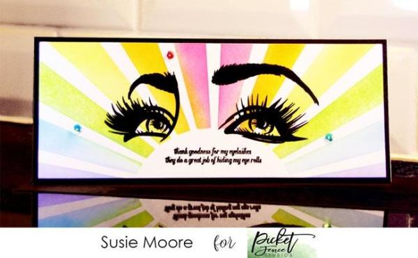 Picket Fence Studios Slim Line Rising Sun 4x10 Inch Stencil - Schablone