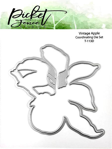 Picket Fence Studios Vintage Apple 4x4 Inch  Die (T-113D)