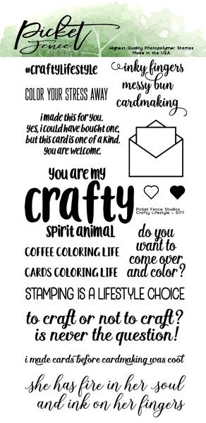 Picket Fence Studios Crafty Lifestyle 4x8 Inch Clear Stamps 