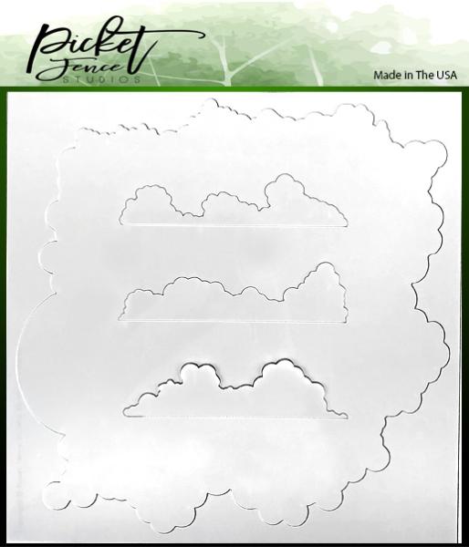 Picket Fence Studios Cloud Coverage 6x6 Inch Stencil - Schablone