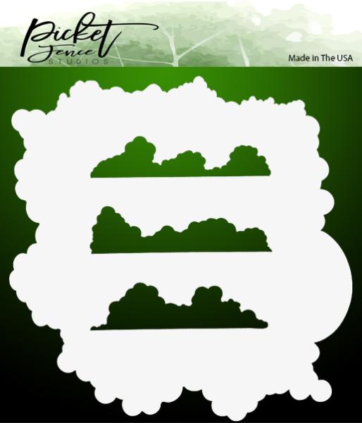 Picket Fence Studios Cloud Coverage 6x6 Inch Stencil - Schablone