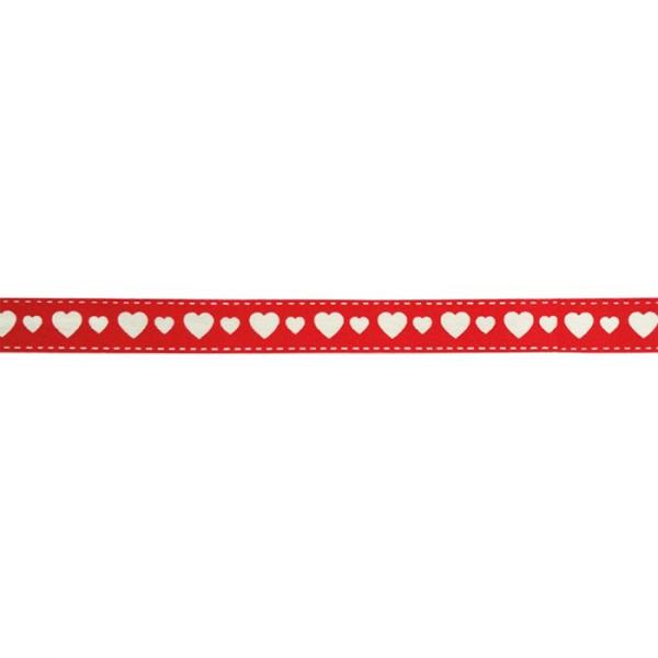 Vaessen Motivband 15mm "Herz - Rot" 2m