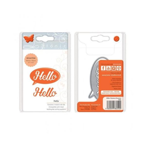 Tonic Studios - Stanze - Essentials miniature moments Stanzschablone hello 