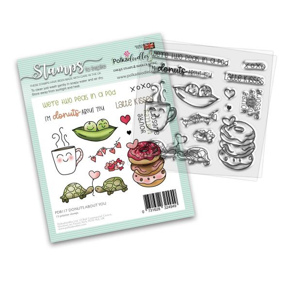 Polkadoodles Stempel "Donuts About You" Clear Stamp