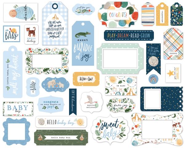 Echo Park "Welcome Baby Boy" Frames & Tags