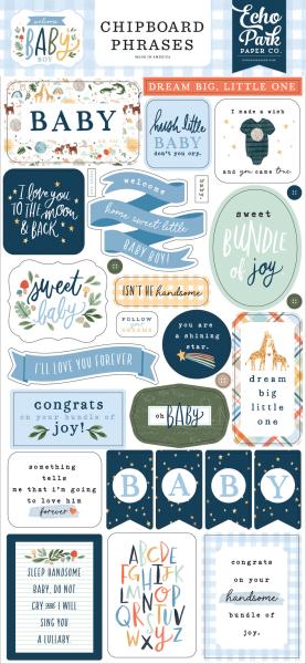 Echo Park "Welcome Baby Boy" Chipboard - Sticker