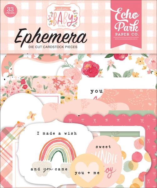 Echo Park "Welcome Baby Girl" Ephemera - Stanzteile