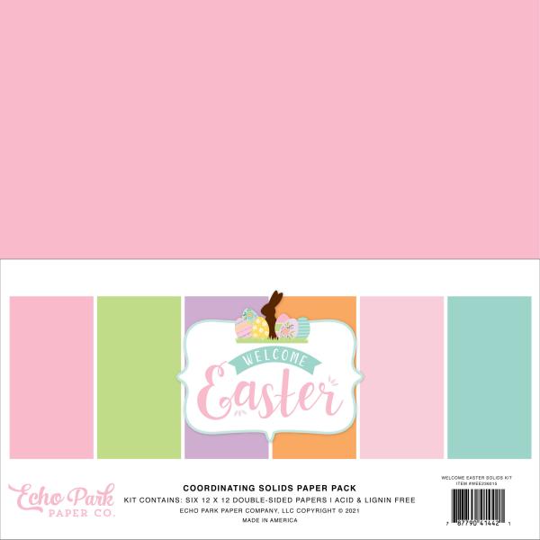 Echo Park "Welcome Easter" 12x12" Coordinating Solids Paper - Cardstock