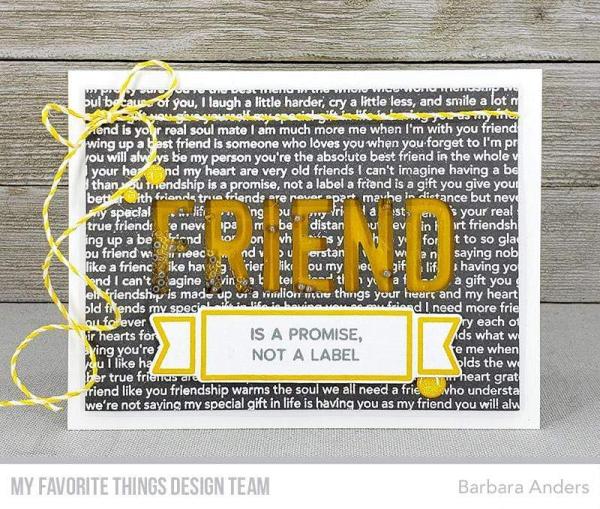 My Favorite Things "Best Friend" 6x6" Background Cling Stamp