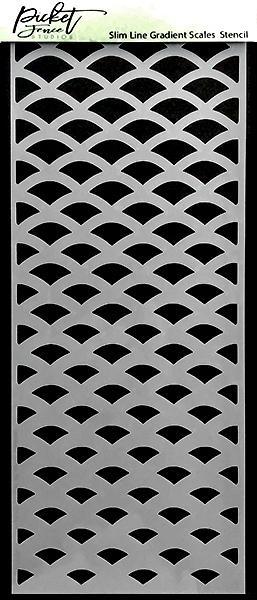 Picket Fence Studios Slim Line Gradient 4x10 Inch Stencil - Schablone