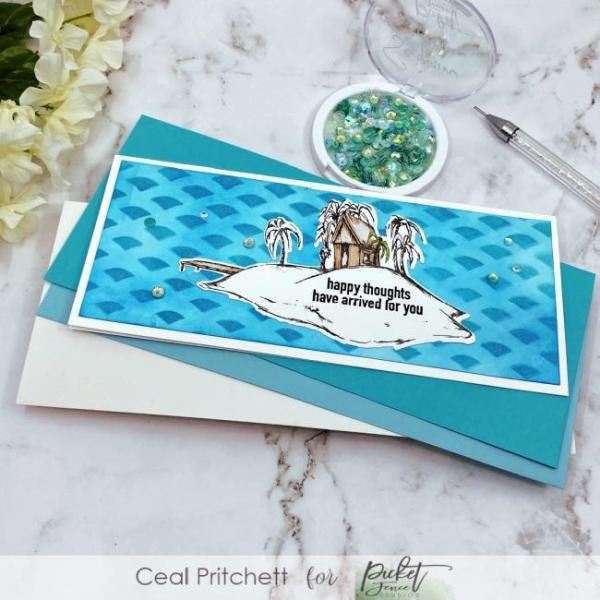 Picket Fence Studios Slim Line Gradient 4x10 Inch Stencil - Schablone