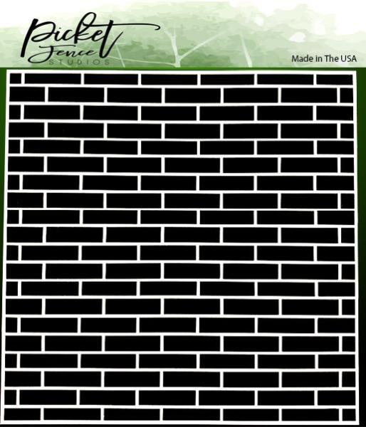 Picket Fence Studios English Brick Wall 6x6 Inch Stencil - Schablone