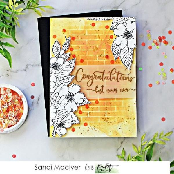 Picket Fence Studios English Brick Wall 6x6 Inch Stencil - Schablone