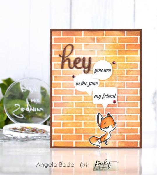 Picket Fence Studios English Brick Wall 6x6 Inch Stencil - Schablone