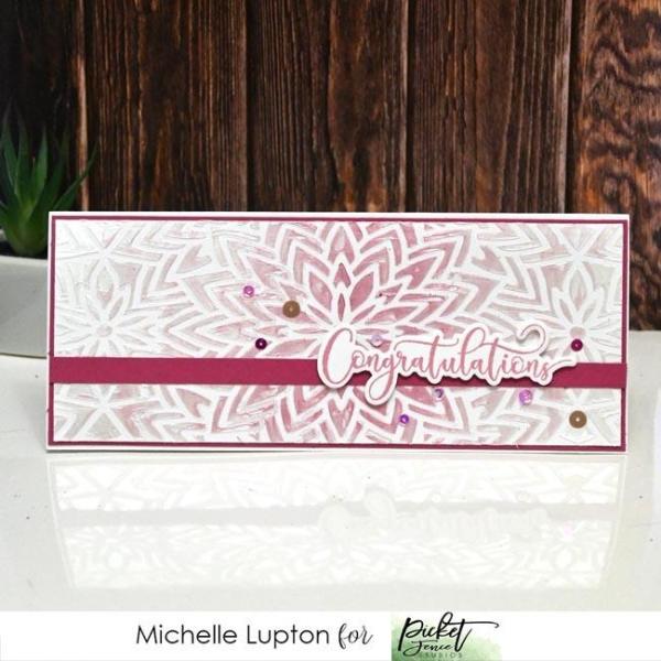 Picket Fence Studios Fancy Congratulations Sentiments 4x6 Inch Clear Stamps (S-181)