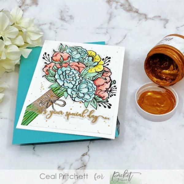 Picket Fence Studios Fancy Congratulations Sentiments 4x6 Inch Clear Stamps (S-181)