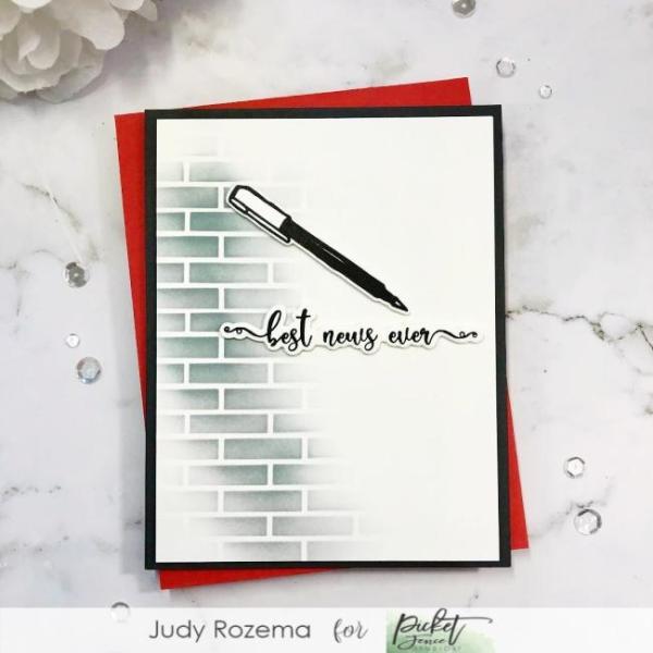 Picket Fence Studios Fancy Congratulations Sentiments 4x6 Inch Clear Stamps (S-181)