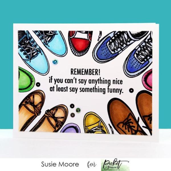 Picket Fence Studios Driving the Karma Bus 4x6 Inch Clear Stamps 