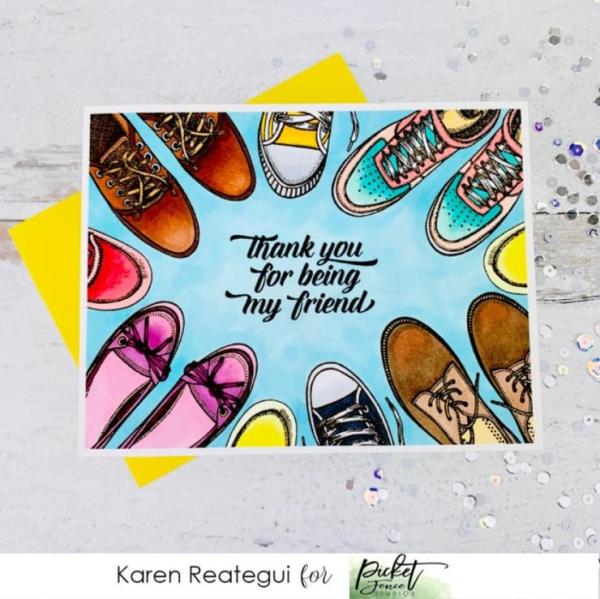 Picket Fence Studios Hello 6x6 Inch Clear Stamps 