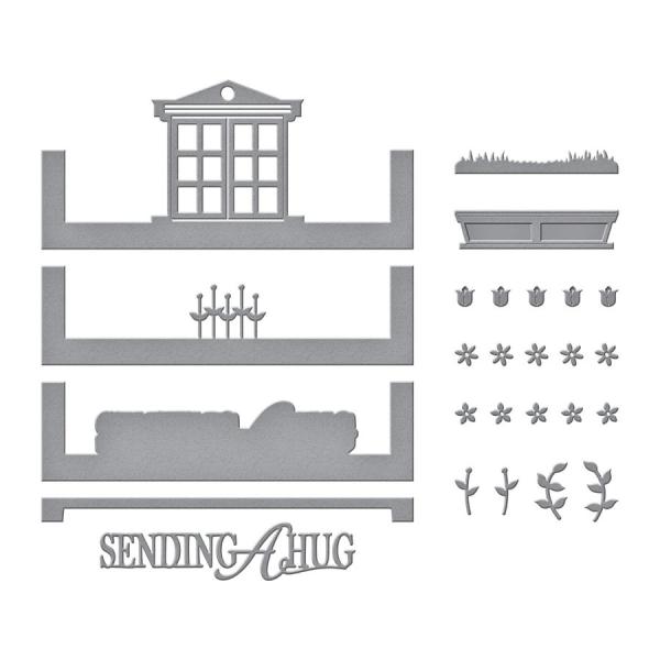 Spellbinders Die "Picture Perfect Window Scene Etched" Stanzschablone