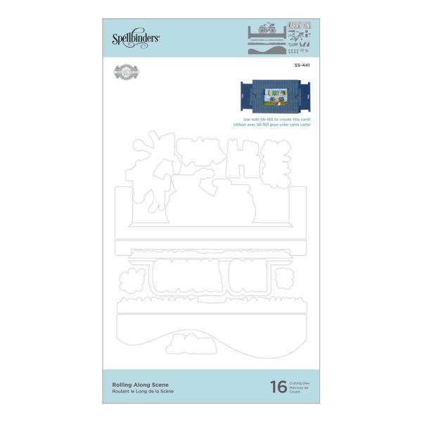 Spellbinders Die "Rolling Along Scene Etched" Stanzschablone