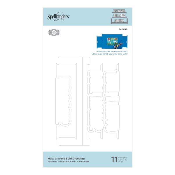 Spellbinders Die "Make a Scene Bold Greetings Etched" Stanzschablone